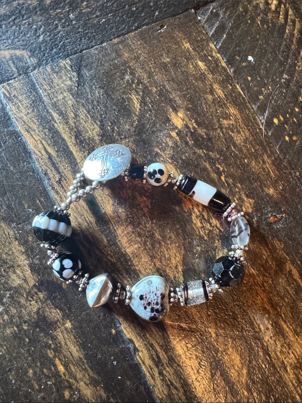 Brighton Black and White Beaded  Bracelet